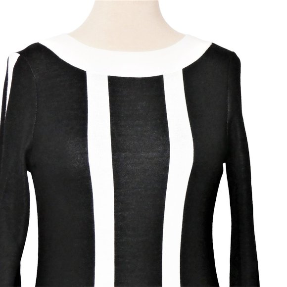 I.N.C International Concepts Black/Off White Stripe Pattern A Line Dress… - Picture 4 of 9